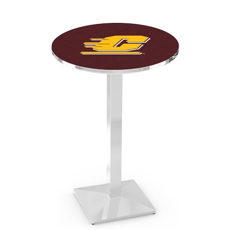Holland Bar Stool Co 36" Chrome Central Michigan Pub Table L217C3628CenMic